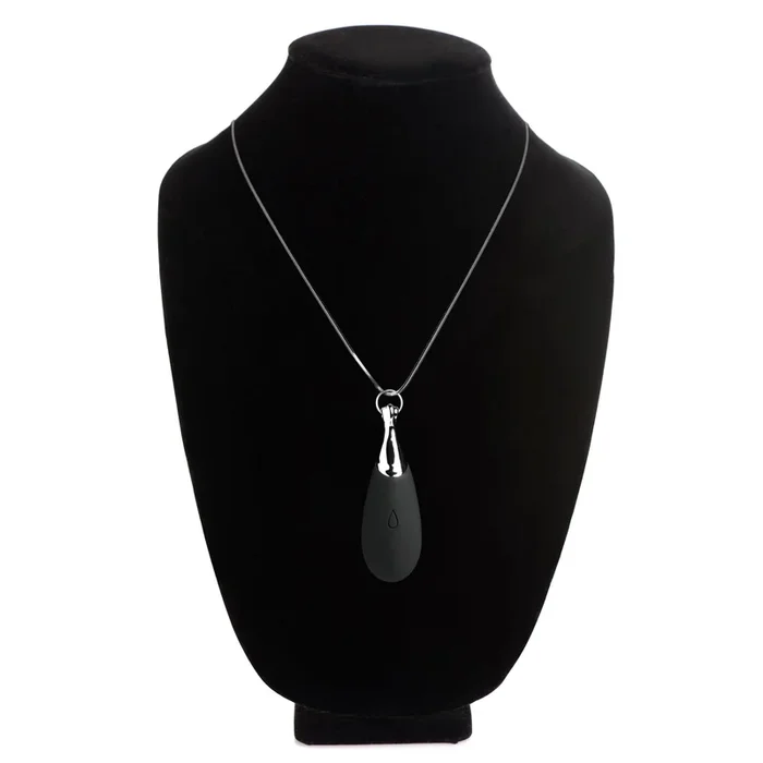 10x Vibrating Silicone Teardrop Necklace – Black
