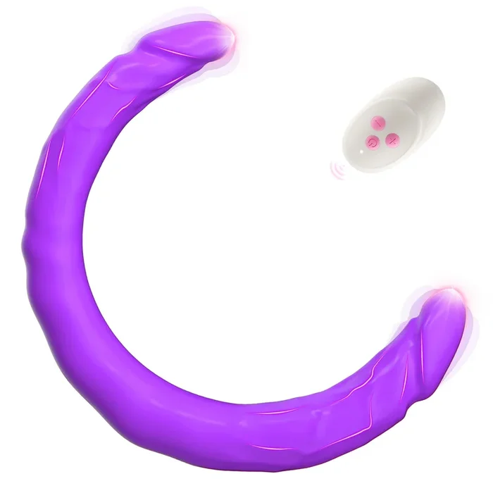 16 Inch Double Ended Heavy Veins Remote Controlled Vibrating Realistic Dildo