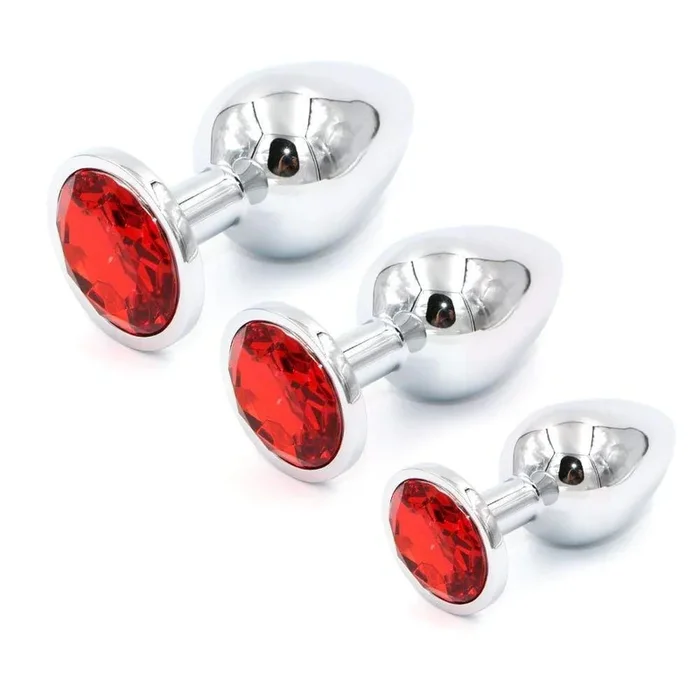 3 Pieces Multi Color Jewel-plated Stainless steel Plug