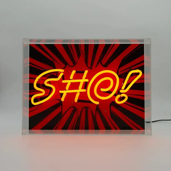 ‘s#@!’ Large Glass Neon Box Sign