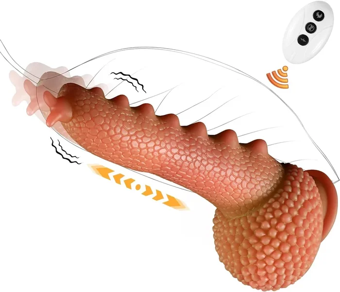 9.06in Thrusting Monster Snail Dildo Vibrator with 3 Thrusting & 9 Vibrating Modes