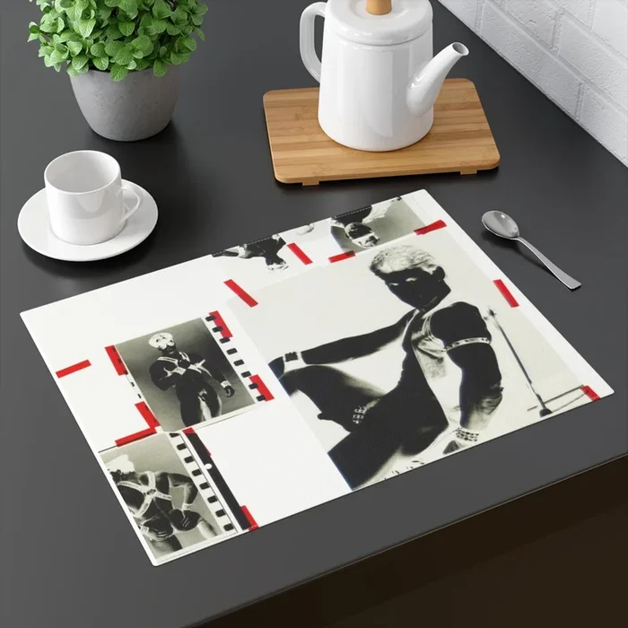 90S VINTAGE GAY PORN TRANSPARENCY Placemat, 1pc