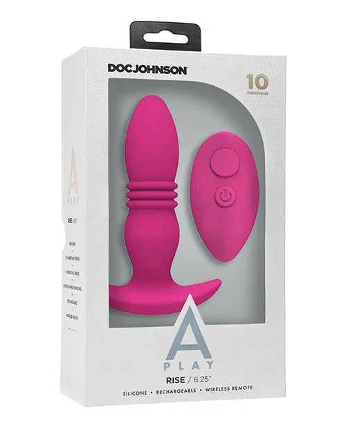 A Play Rise Rechargeable Silicone Anal Plug w/Remote – Pink