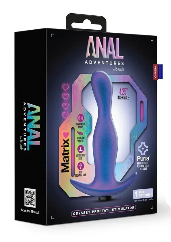 Anal Adventures Matrix Odyssey Prostate Silicone Rechargeable Stimulator – Space Age