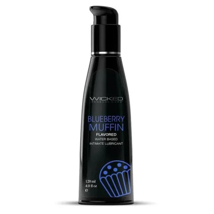 Aqua Blueberry Muffin Water Flavored Water- Based Lubricant – 4 Fl Oz/120ml
