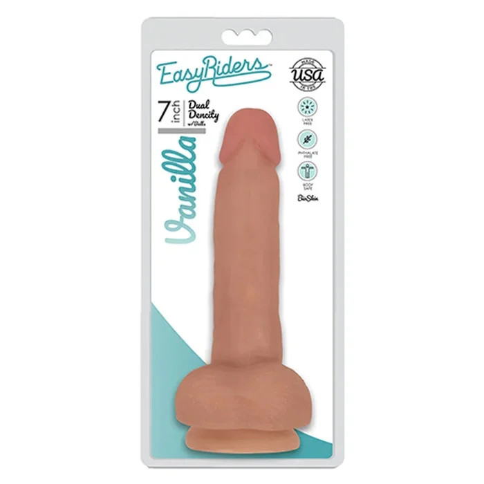 Arc Toys Easy Riders 7 in. Dual Density Dildo with Balls & Suction Cup Beige