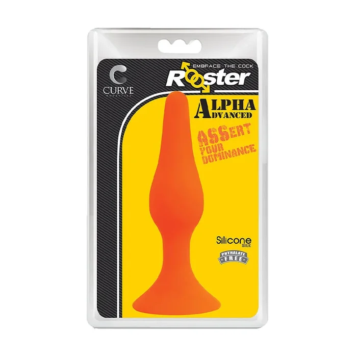 Arch Toys Rooster Alpha Advanced Silicone Anal Plug with Suction Cup Orange