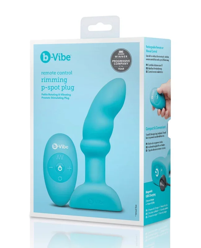 B-Vibe Remote Control Rimming P-Spot Plug – Blue