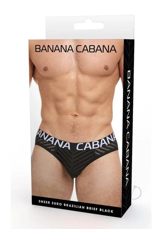 Banana Cabana Sheer Bikini Black Small Medium
