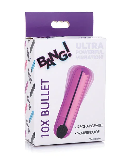 Bang! 10X Rechargeable Vibrating Metallic Bullet – Purple