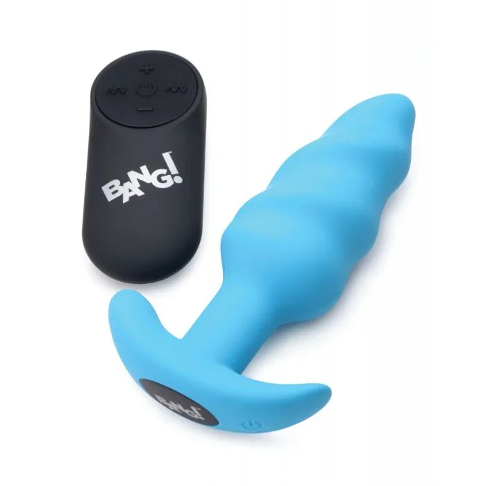 Bang! 21X Vibrating Butt Plug w/Remote Control – Blue