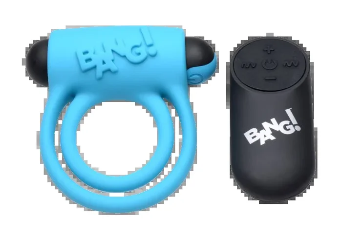 BANG Remote Control 28X Resonate Cock Ring & Bullet – Blue