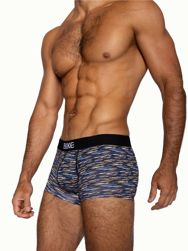 BIKE Stretch Cotton Trunk – Indigo Brush Strokes