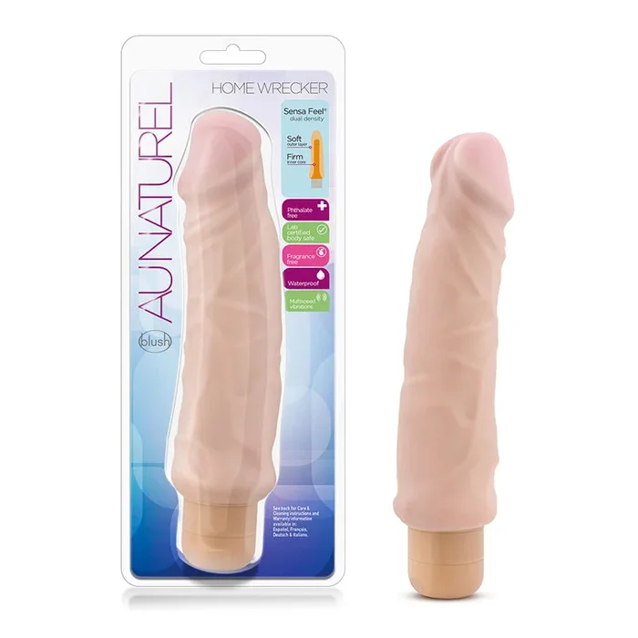 Blush Au Naturel Home Wrecker 9.5 in. Threefold Density Thrill Dildo Beige | G Spot