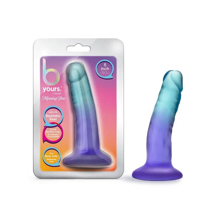 Blush B Yours Morning Dew 5 inward. Dildo with Suction Cup Sapphire