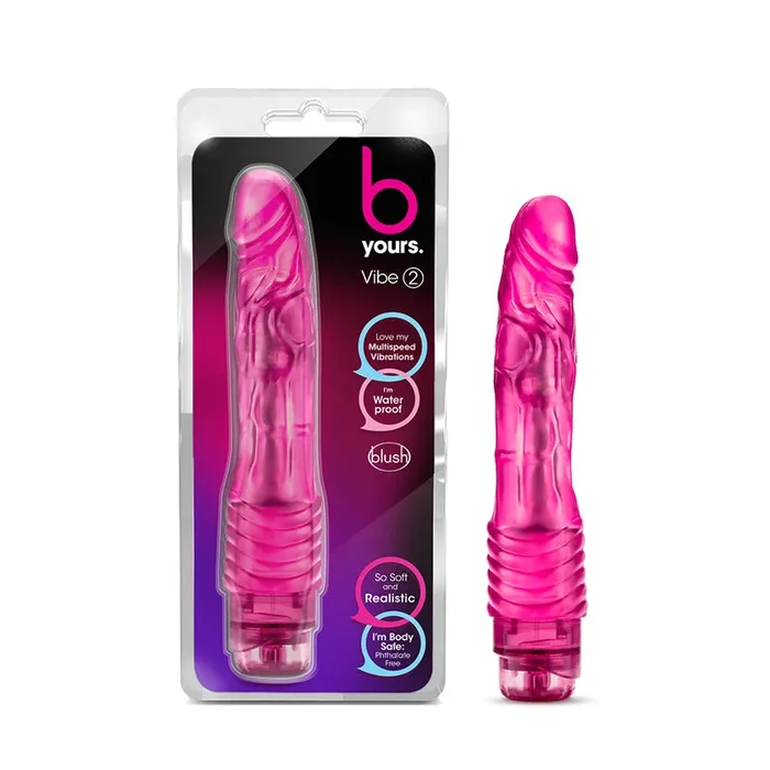 Blush B Yours Vibe 2 Realistic 9 inward. Vibrating Dildo Pink