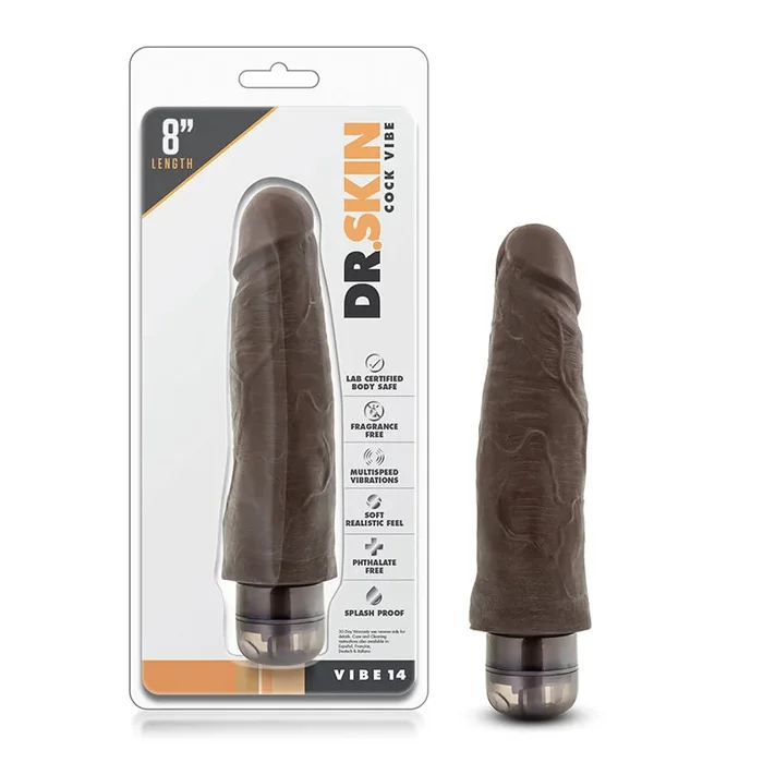 Blush Dr. Skin Vibe 14 Realistic 8 Hoosier State. Tickle Dildo Brown