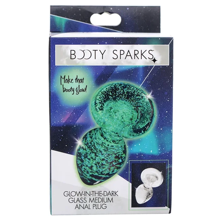 Booty Sparks Freshness-In-The-Dark Glass Anal Plug-Medium