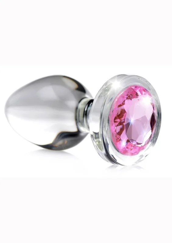 Booty Sparks Pink Gem Glass Anal Plug