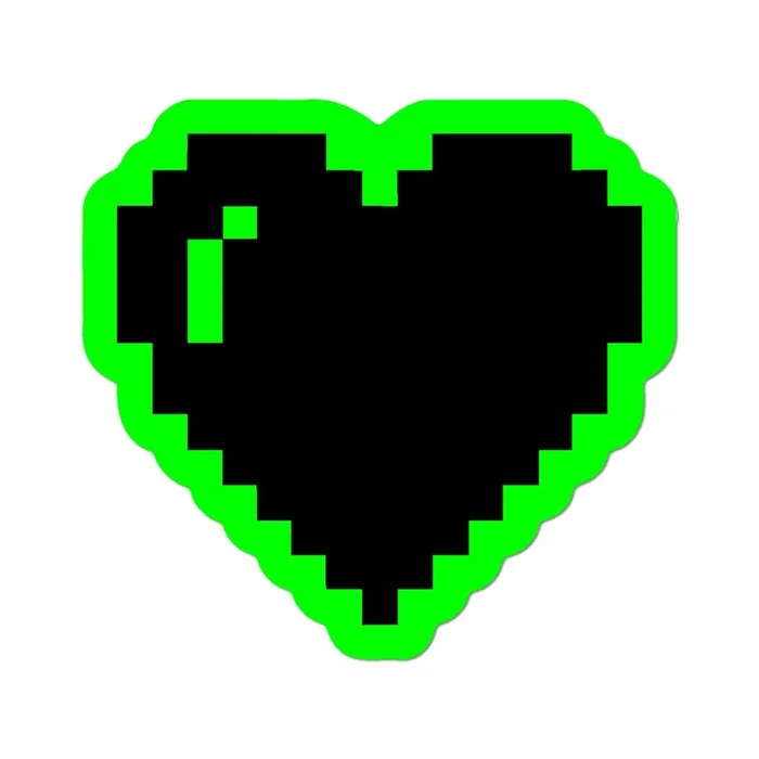 Brat Green Pixel Heart By Wendy White – Conk-Cut Sticker