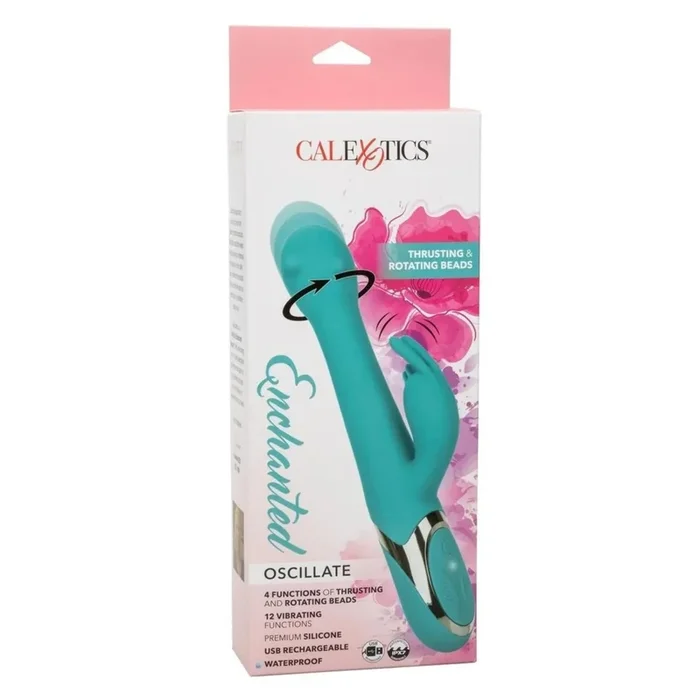 CalExotics Enchanted Oscillate Rechargeable Silicone Rabbit Vibrator