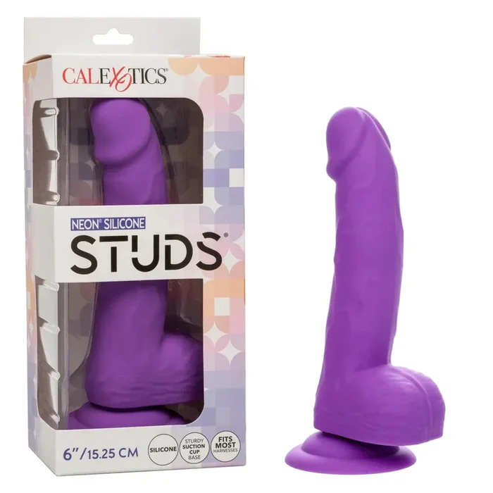 CalExotics Neon Silicone Studs Dildo 6in