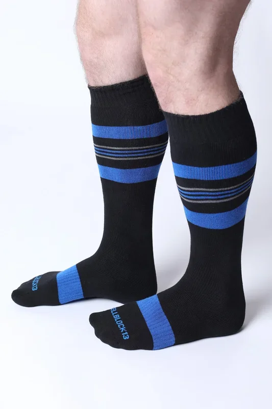 CELLBLOCK 13 Tight End Knee Gamey Shadow Socks – Blue