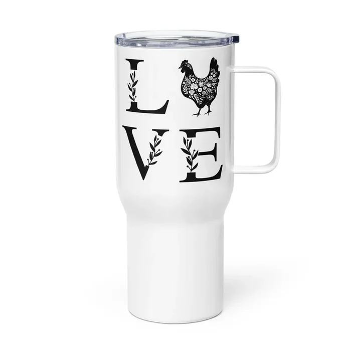 Chicken Love Travel Mug With Handle