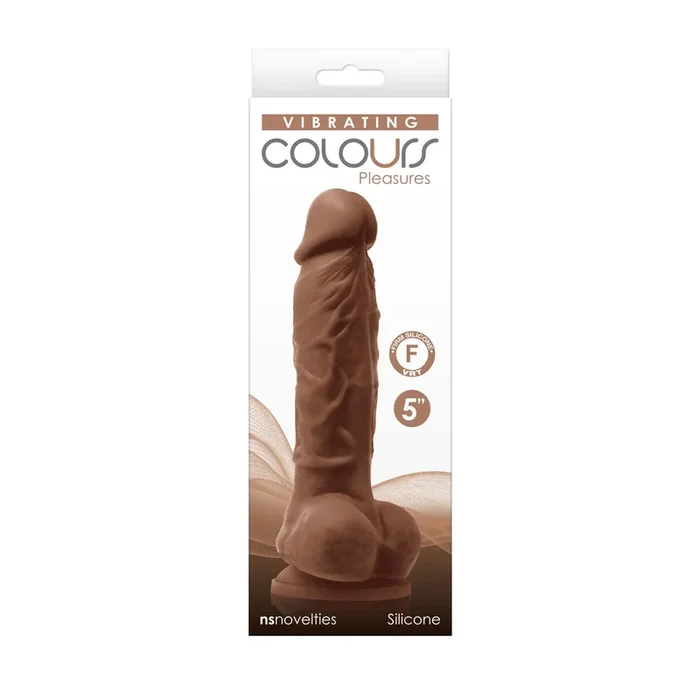 Colours – Pleasures – Vibrating – 5 Inch Dildo – Brown