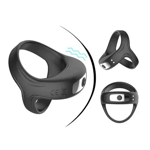 Command Pure Silicone Vibrating Cock Sling Black