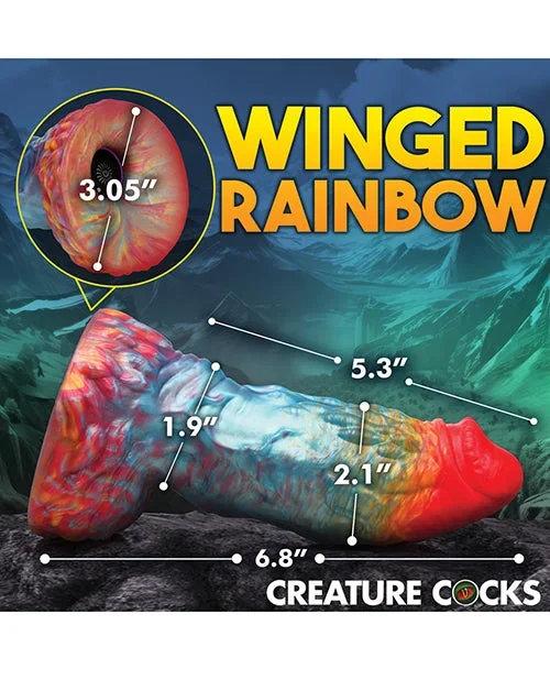 Creature Cocks Rainbow Phoenix Vibrating Dildo w/Remote Control – Rainbow