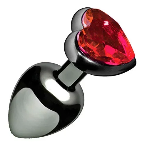 Crimson Tide Scarlet Heart Shaped Jewel Butt Plug