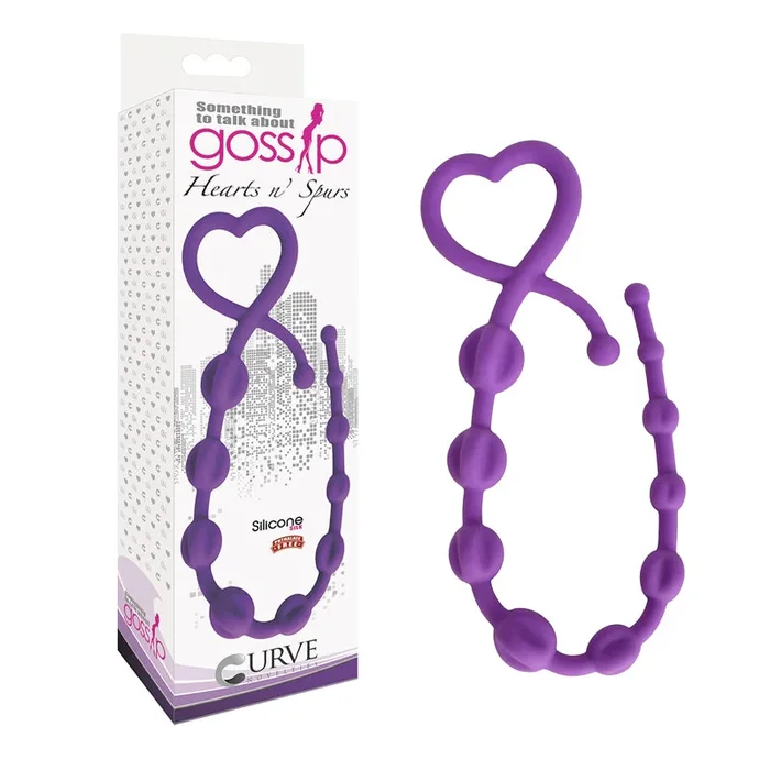 Curve Toys Gossip Hearts N Spurs Silicone Ridge Anal Beads Violet