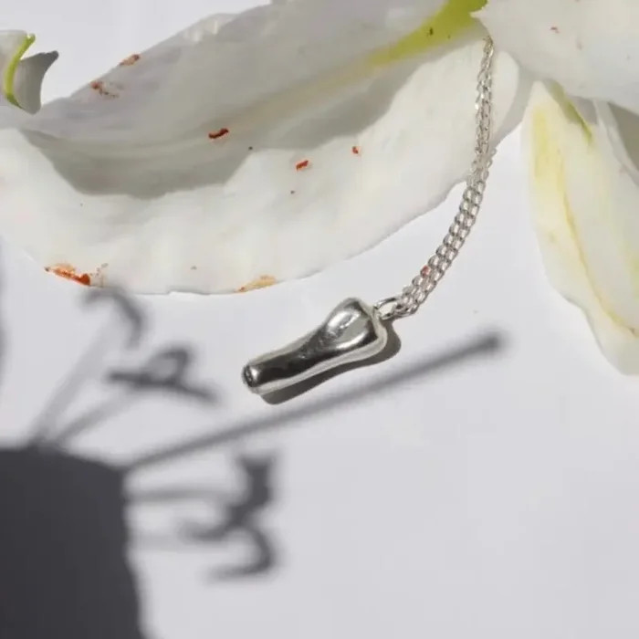 Declamatory Uncut Penis Charm Necklace Silver by Gilty Boy