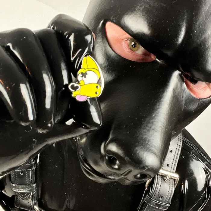 Dog Head, Enamel Pin, Yellow