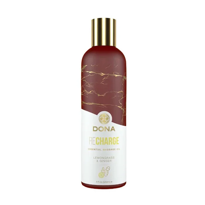 DONA Essential Massage Oil – RECHARGE (Lemongrass & Ginger) 4 fl oz