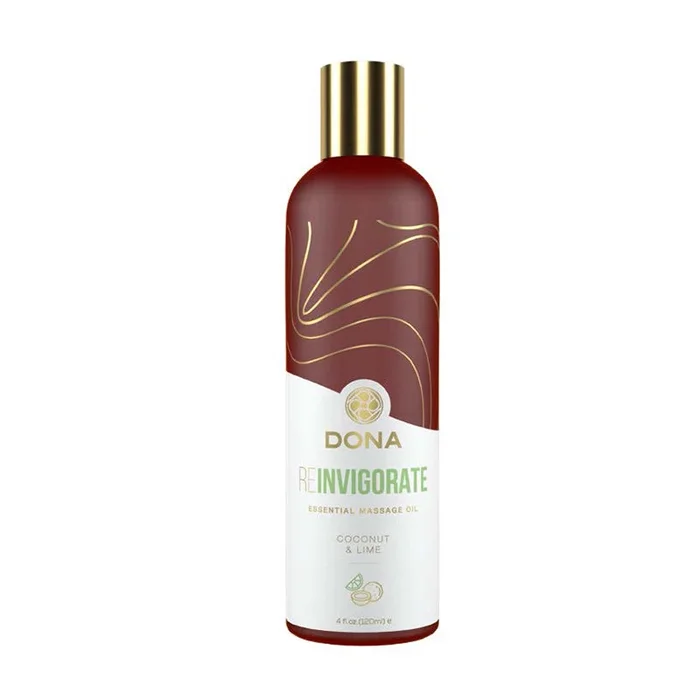 DONA Essential Massage Oil – REINVIGORATE (Coconut & Lime) 4 fl oz