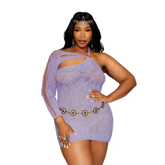 Dreamgirl Plus Size Asymmetrical Chemise Lace Pattern 13270X – Hydrangea