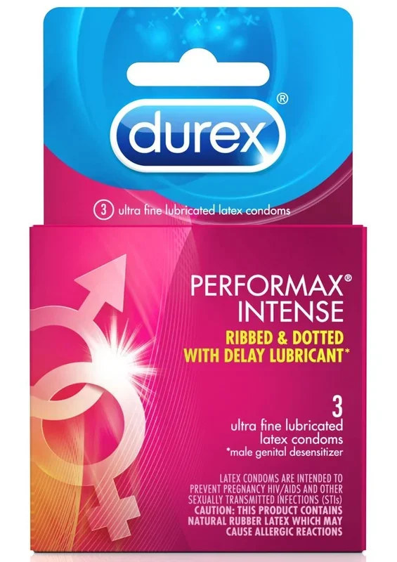 Durex Performax Intense Ribbed and Disperse Lubricated Latex Condoms