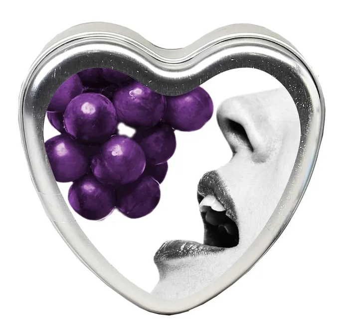Edible Heart Candle – Grape – 4 Oz.