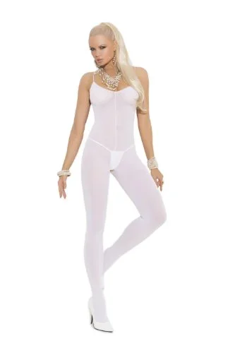 Elegant Moments Opaque Bodystocking – Q/S – White