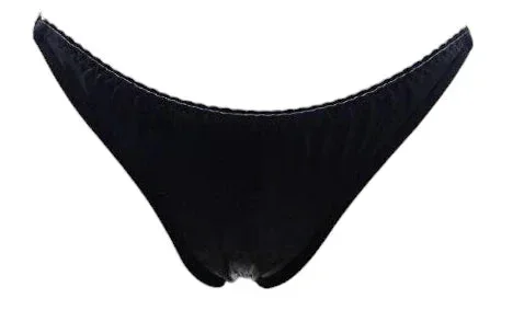 Escante Mix & Match Full Back Wetlook Bikini Thong with Pliant Sides Black One Size