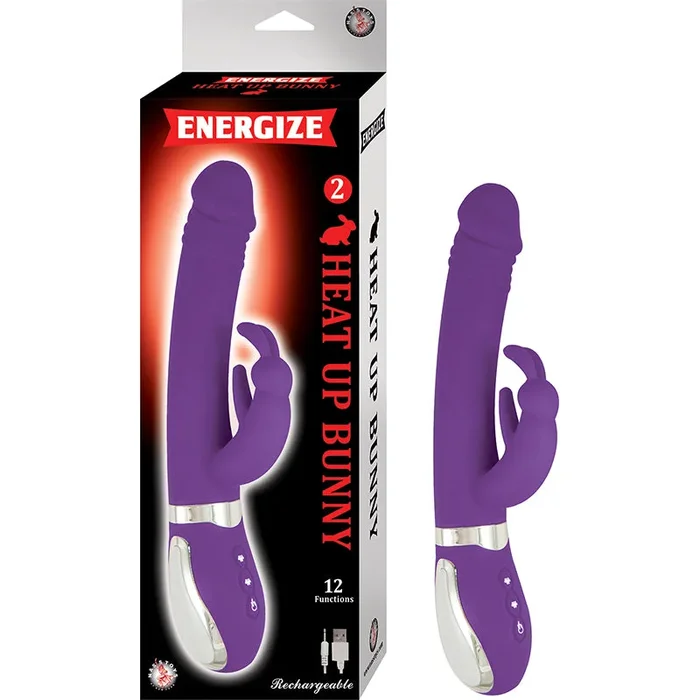 Excite Heat Up Bunny 2 Heating Up To 107 Degrees 12 Function Dual Motor Rechargable Waterproof Purple