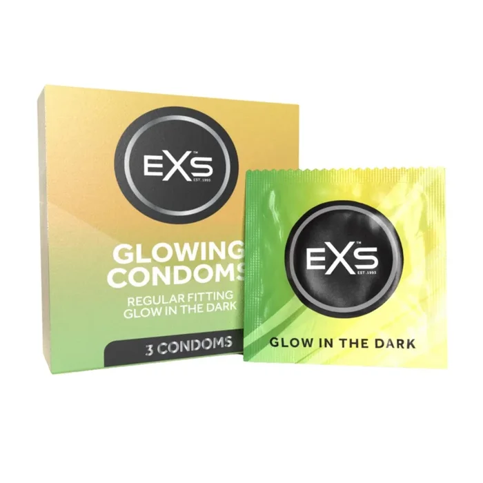 EXS Glow In The Dark Regular Fit Condoms 3 Pack