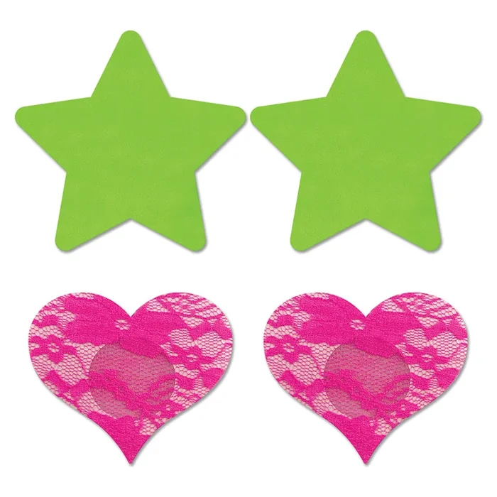 Fantasy Lingerie Glow Pasties 2PK Multi Color