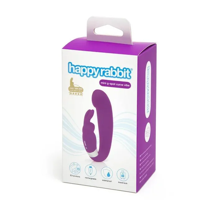 Happy Rabbit Miniskirt G-Spot Curve Vibe Rechargeable Silicone Dual Stimulator Purple