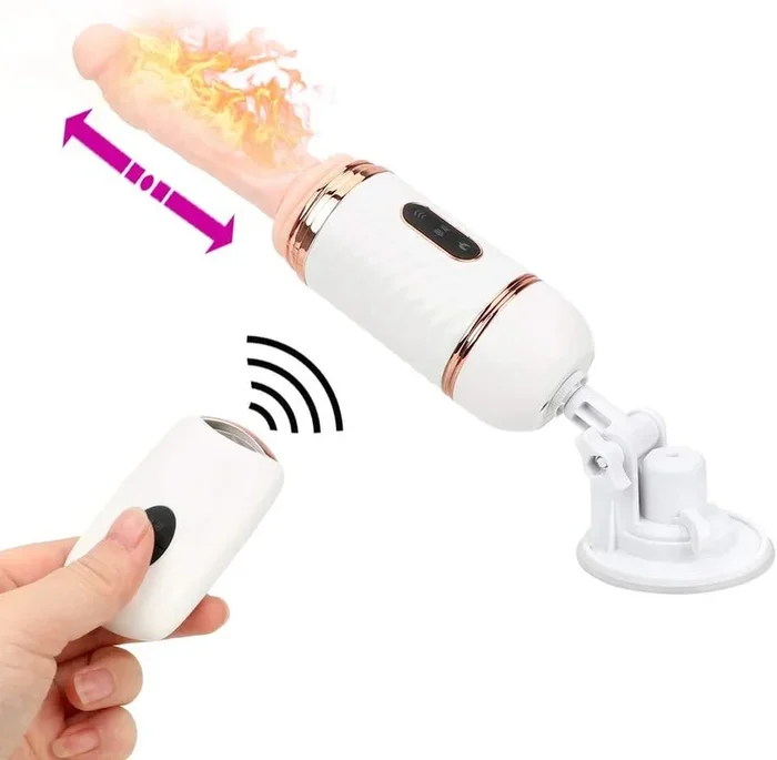 Heated Telescopic Dildo Vibrator Automatic Sex Machine Gun