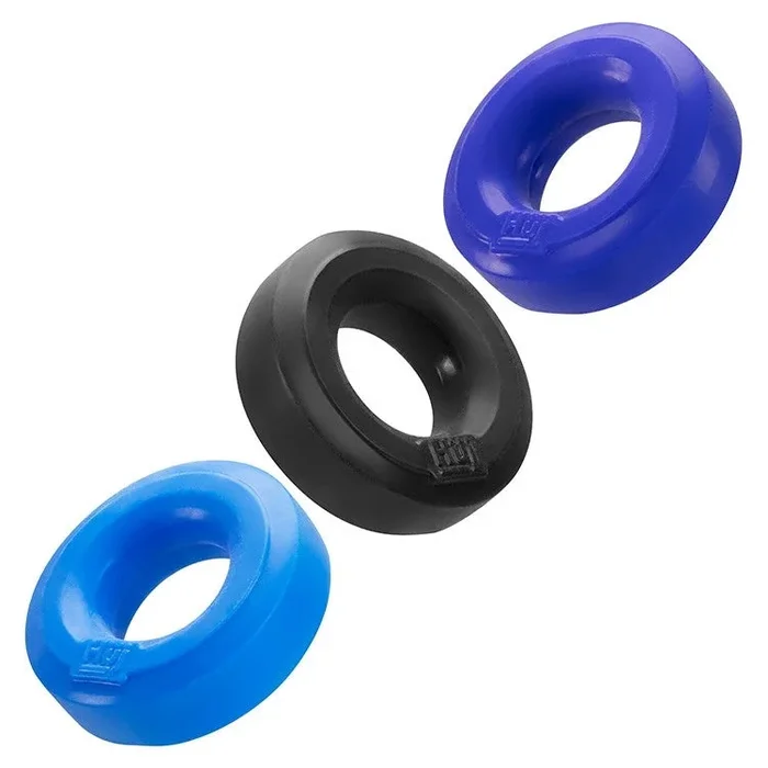 HunkyJunk HUJ Cock Ring 3 Pack – Cobalt