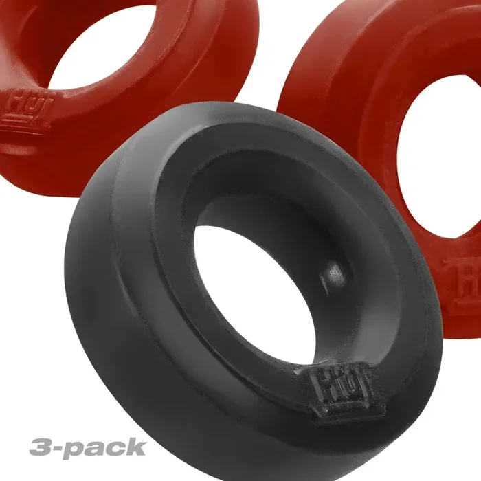 Hunkyjunk HUJ3 Silicone C-Rings (3 Pack) – Cherry/Tar