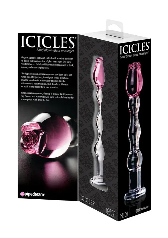 Icicles No. 12 Beaded Flower Glass Dildo